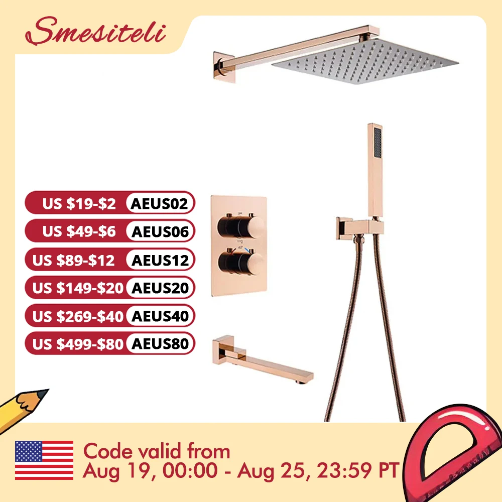 Smesiteli Constant Temperature Rainfall shower head shower set Hand held Sprinkler Inlet Water Holder Filling the Bathtub spout Bathroom Faucet