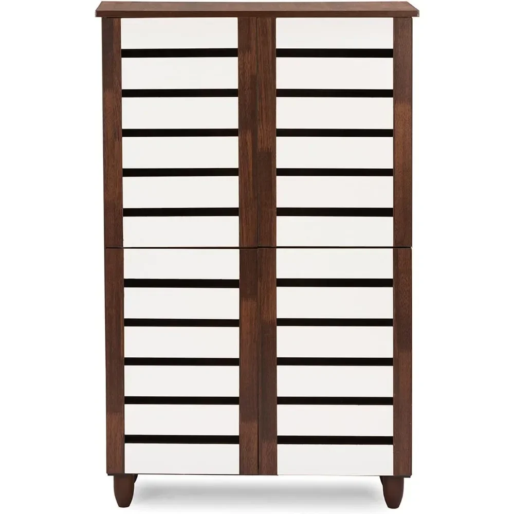 

Оптовая продажа, двухцветный шкаф для обуви из дуба и белого цвета с 4 дверцами, шкафы для гостиной, мебель для обуви, органайзер для обуви