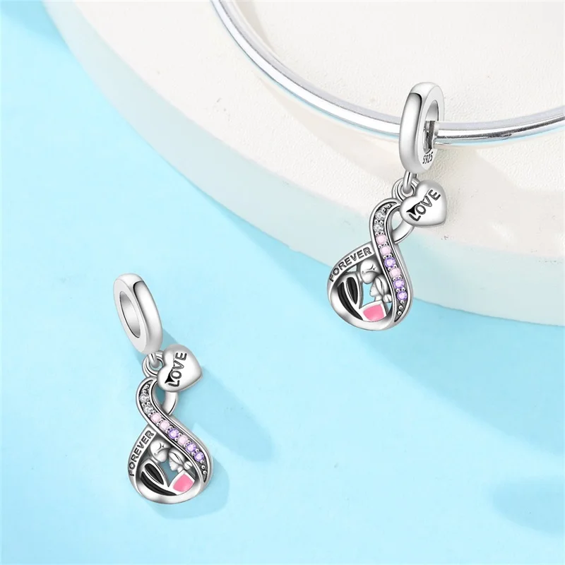 Original 925er Sterlingsilber-Charm-Perlen, leuchtende leuchtende Laterne, Engel, magische Katze, Dschungel-Anhänger, Perle für Armband, Charm-Schmuck – Detail 20