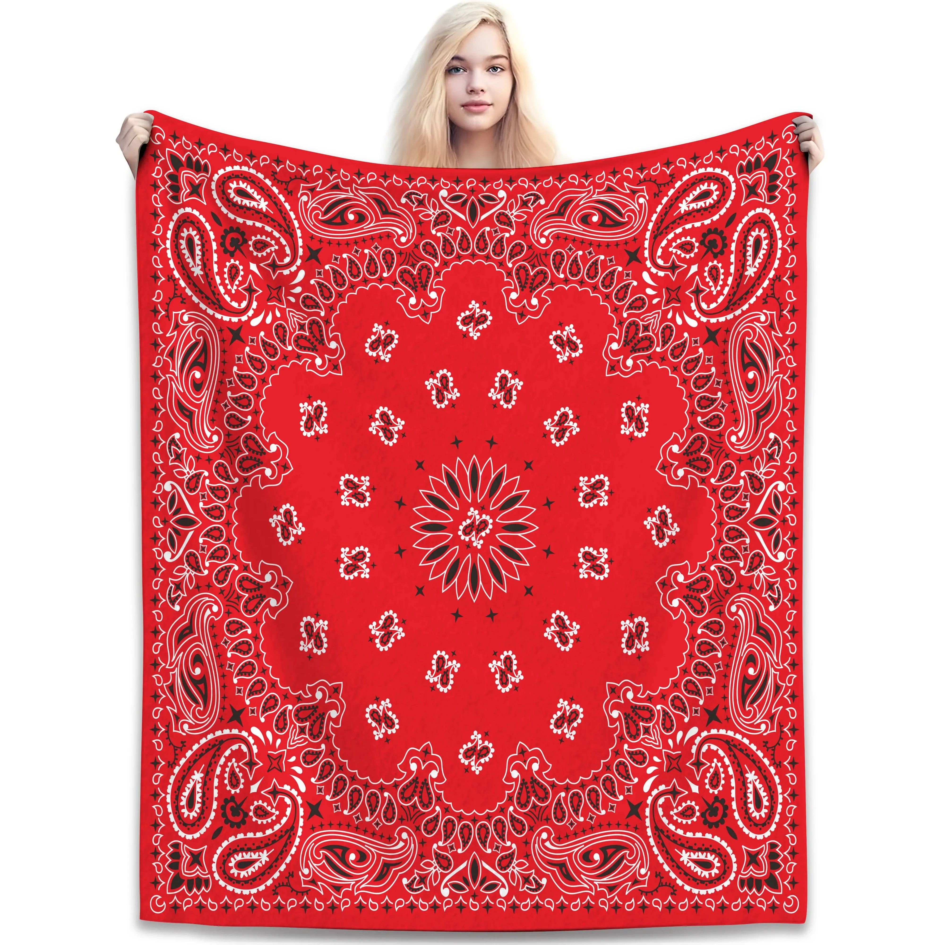 1pc Decke böhmischen Paisley Muster Retro Geschenk Flanell Decke maschinen wasch bar digital bedruckte Polyester Decke – Detail 7