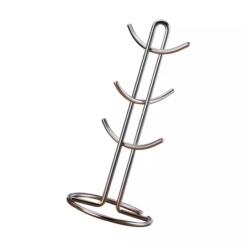 1Pc Practical Desktop Coffee Cup Holder Kitchen Tea Mug Hanging Storage Drain Rack Stand  Glass Home Supplies    6
