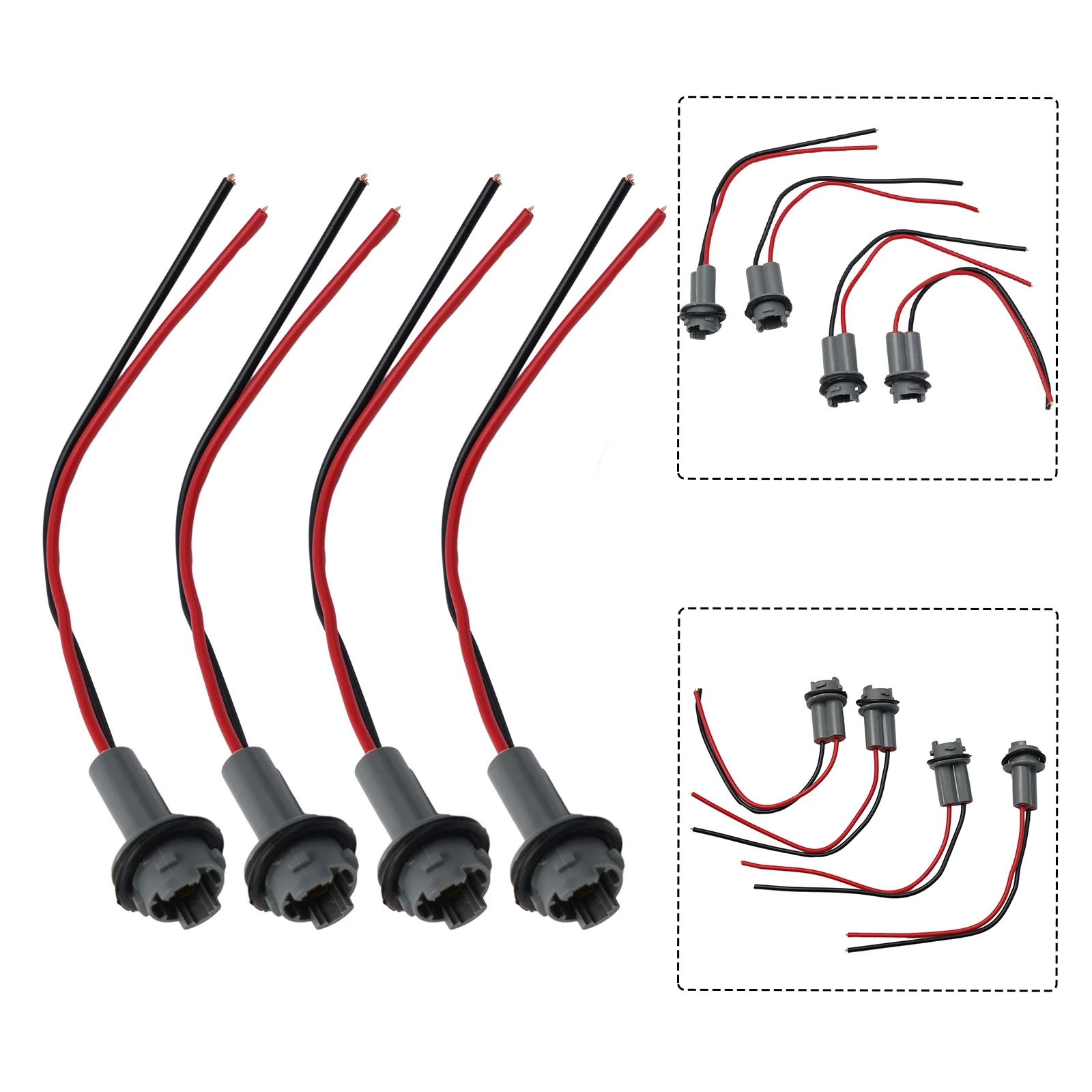 Lamp Holder LED Light 135mm Length 50000 Hours Plastic Simple Design T15 Rubber Wedge Connector Socket