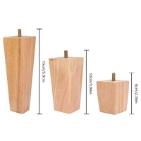 4PCS Solid Wood Furniture Legs 6/10/15cm Chair Bed Table Cabinet Heightening Parts Furniture Foot Replacement Accessories 3