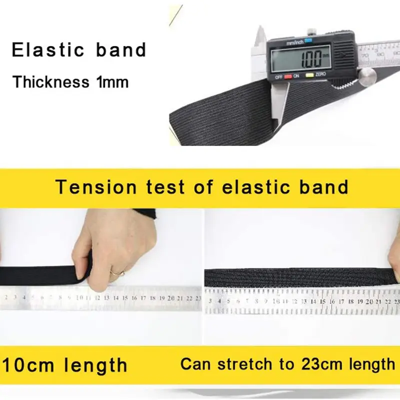 5Meters Sewing Elastic Band Heavy Stretch High Elasticity Knit Elastic Band for Sewing Waistband Elastic White black 10-60MM - Image 4