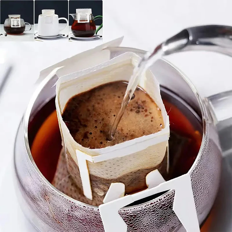 

200Pcs Disposable Portable Drip Coffee/Tea Paper Filter Bags Hanging Filters And Hanging Ear Travel Drip Coffee Filter Bag