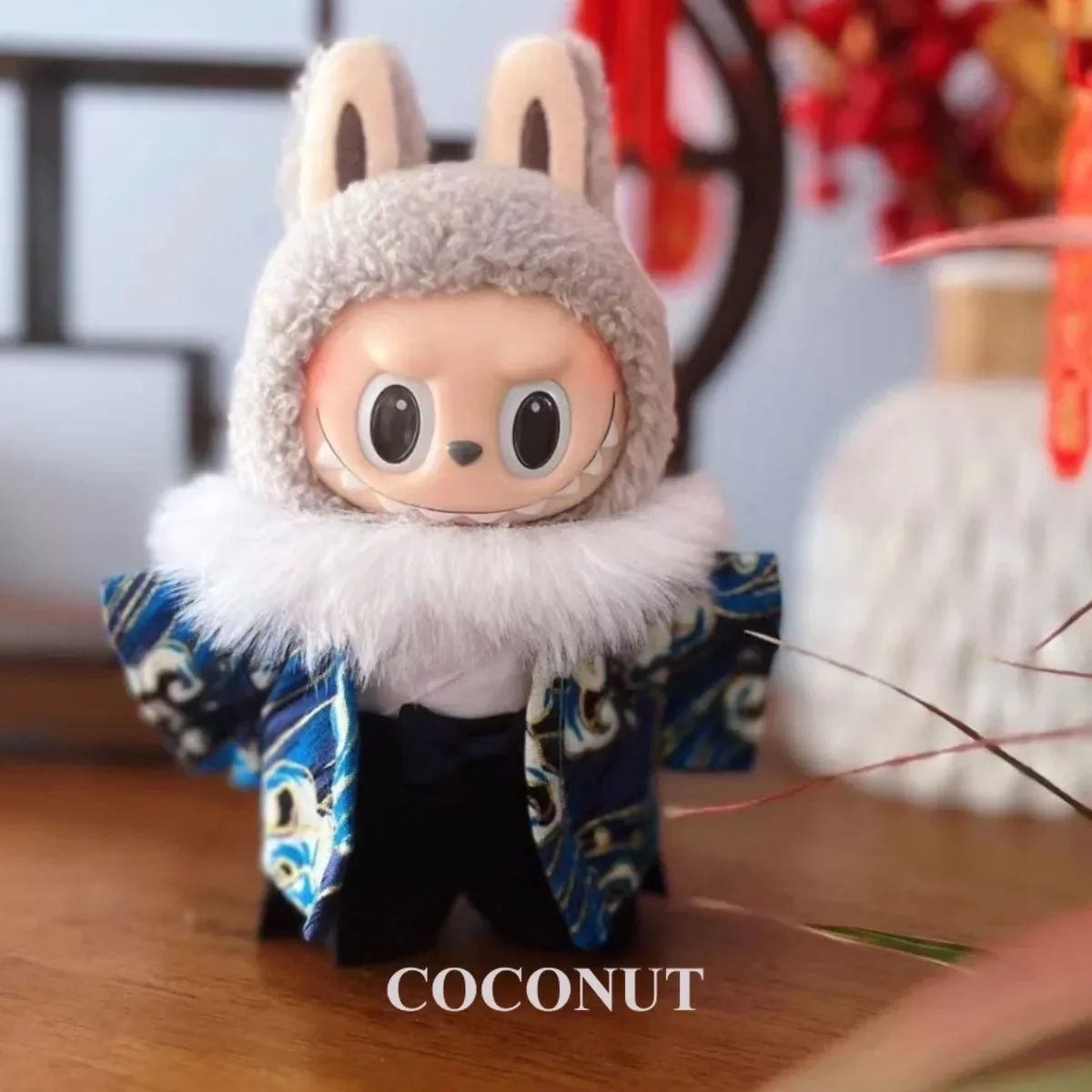 Labubu Outfit: Geisha-Inspired Kimono - Delicate Cherry Blossom