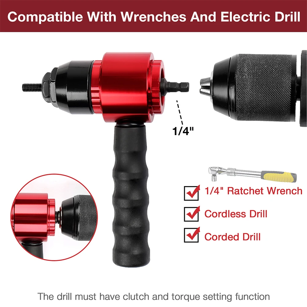 M3~M8 Home Nut Riveting Machine, Industrial Grade DIY Plug-in Nut Quick Riveting Tools, Including 100 Rivet Nuts, Rivet Nut Gun 4