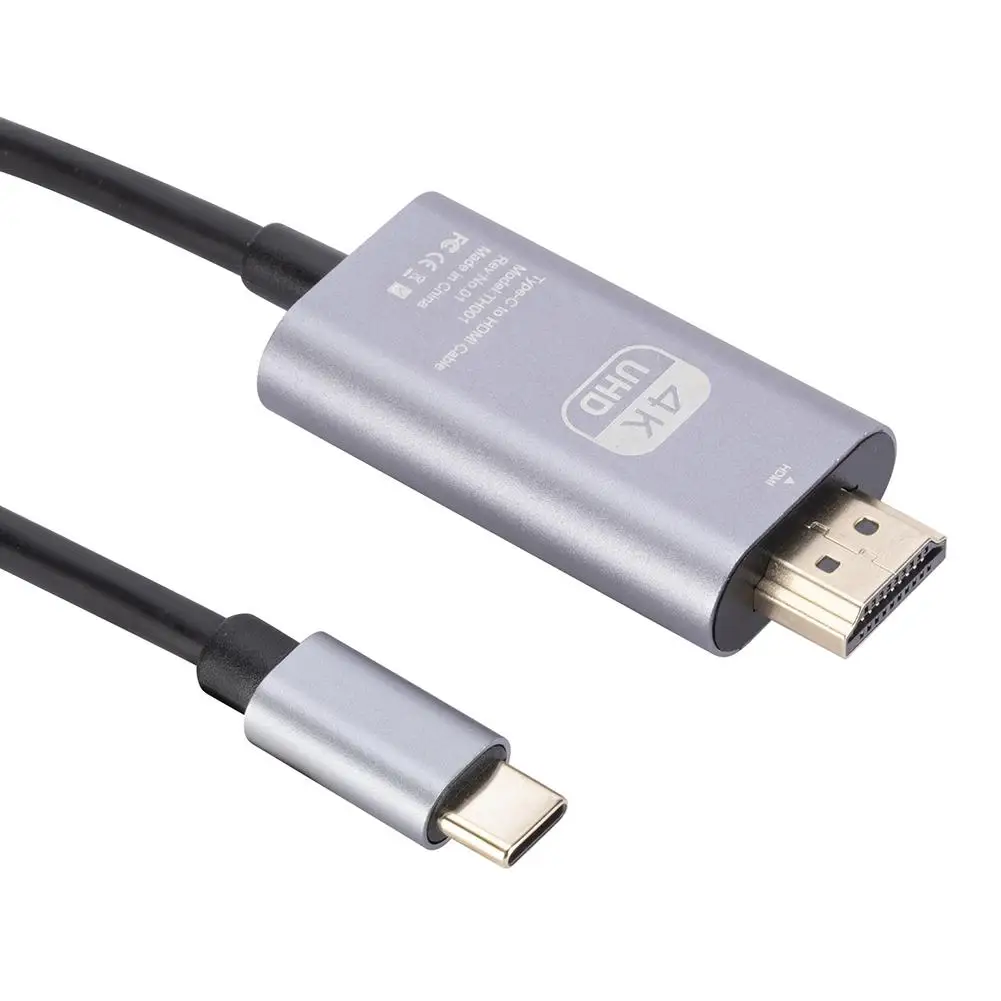 C 타입에서 HDMI 호환 비디오 어댑터, 고화질 스크린 프로젝션 어댑터 케이블, 노트북 휴대폰과 동일한 스크린 케이블, 4K 60Hz