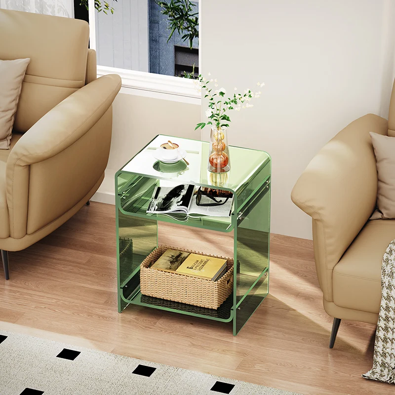 Acrylic bedside table, small children's bedside storage, storage cabinet, creative simplicity, extremely narrow and transparent