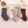 New Winter Thick Terry Cotton Socks For Girls Boys 0-3Yrs Newborn Baby Solid Socks Infant Toddler Daily Wear Keep Warm In Home 1