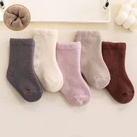 New Winter Thick Terry Cotton Socks For Girls Boys 0-3Yrs Newborn Baby Solid Socks Infant Toddler Daily Wear Keep Warm In Home 1