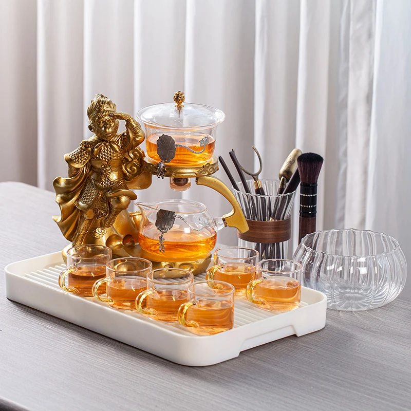 Creative Monkey King Glass Tea Set Automatic Teapot Tea Heat-resistant Kungfu Drinking Make