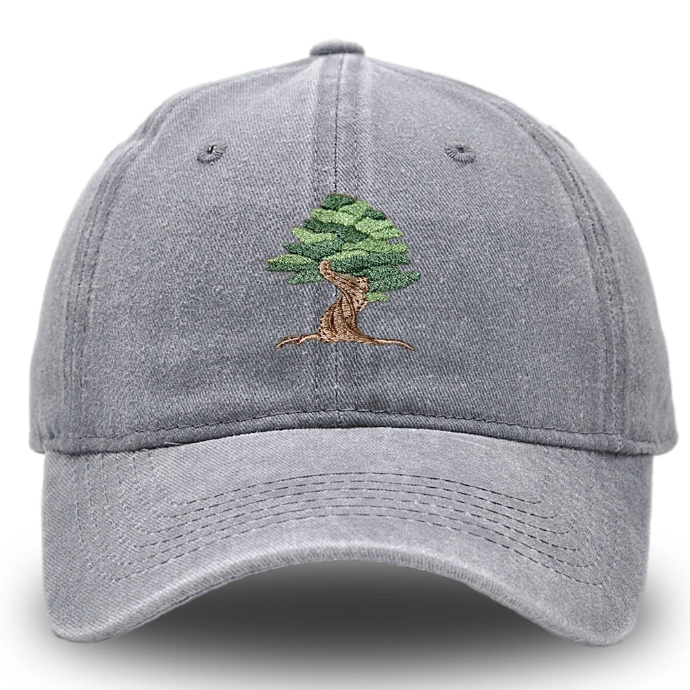 BONSAI  TREE Hat Embroidered ORNAMENTAL TREE Baseball Cap Retro Men Woman Cotton Hat Unisex 5