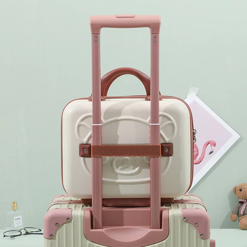 14 Inch Fashion Bear Handheld Storage Makeup Case Portable Zipper Password Lock 3