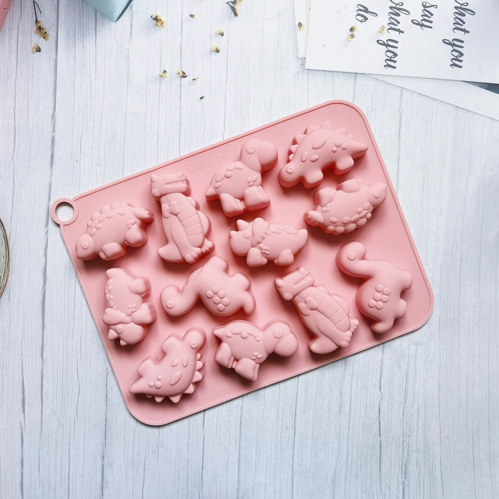 

Dinosaur Silicone Fondant Mould Cake Chocolate Candy Fondant Candle Soap craft Cake Mold Baking DIY Ice Cubes Cartoon Dinosaur