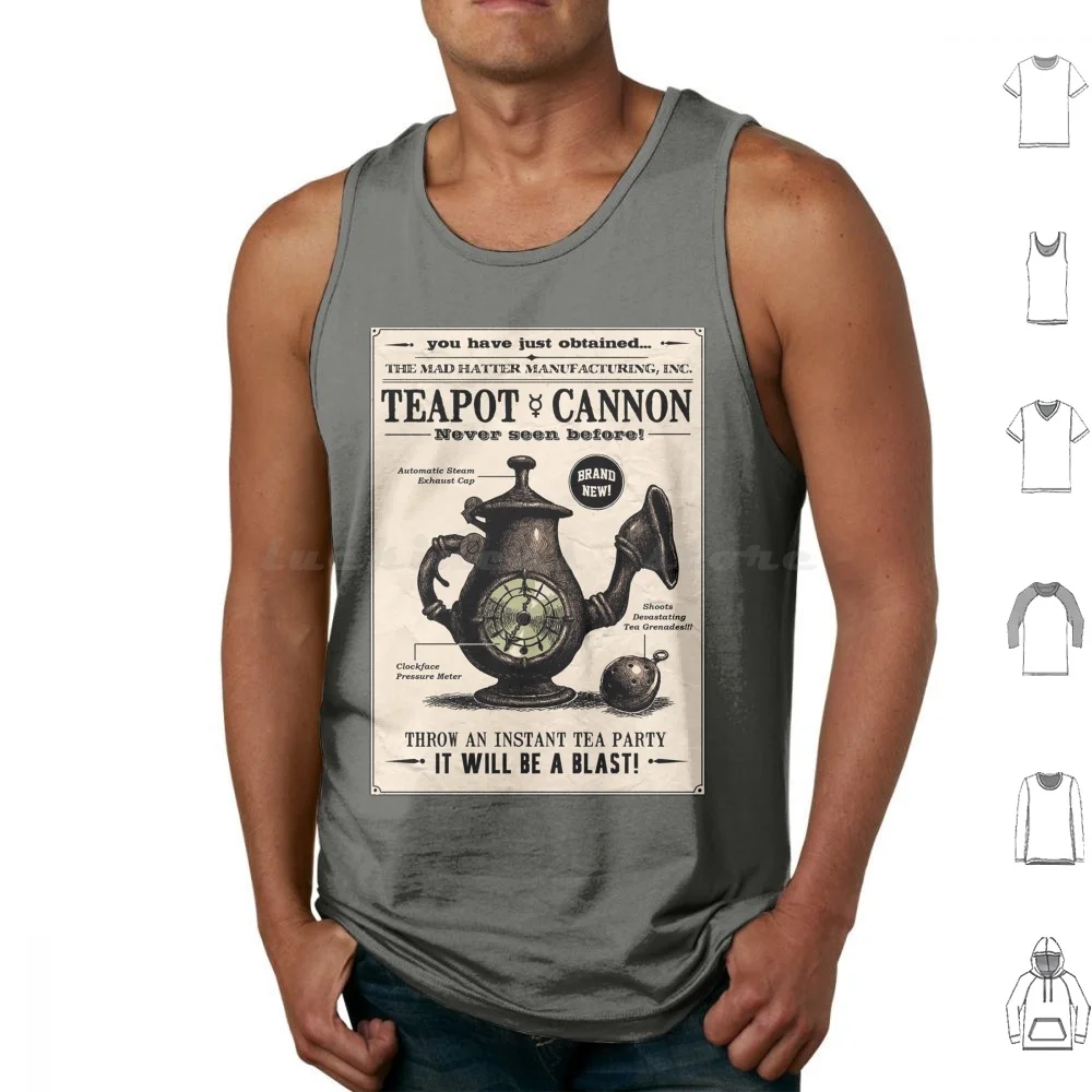 Teiera Cannone (Alice Madness Returns) Canotte Stampa Cotone Alice Madness Returns Teiera Cannon Fight Monster