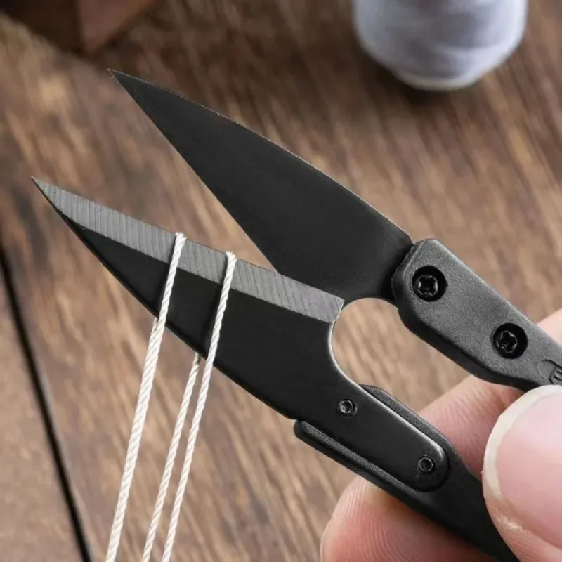 1Pc U자형 가위 검정색 휴대용 미니 공예 가위 수공예 DIY 산업용 일상 사용을 위한 다기능