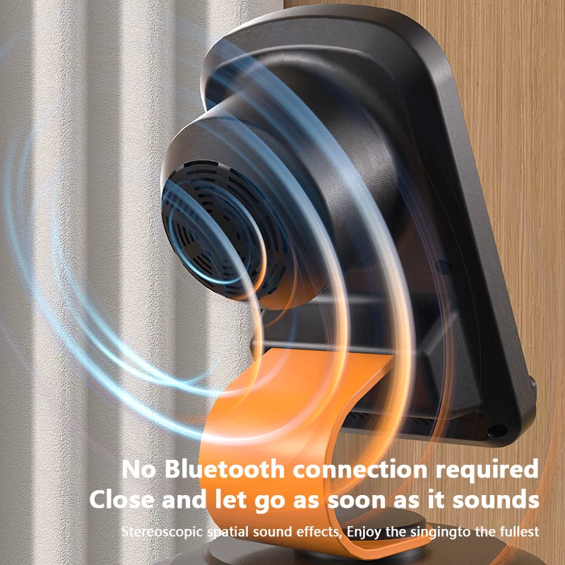 Altoparlante a induzione intelligente, portatile, wireless, Bluetooth, supporto per telefono, altoparlanti stereo multifunzione per sport all'aperto._voghion.com