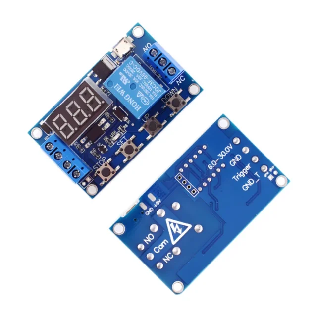 DC 6-30V Support Micro USB 5V LED Display Automation Cycle Delay Timer Switch Off Delay Time Relay 6V 9V 12V 24V 1