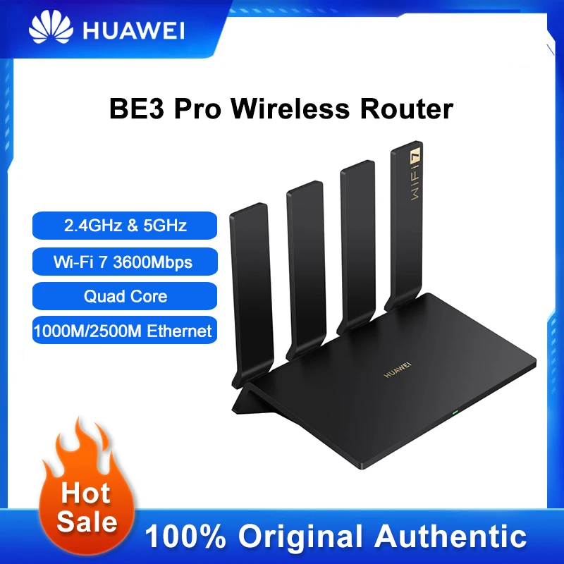 ワイヤレスルーターHuawei-BE3 Pro,WI-fi 7, 3600Mbps,信号増幅器,2.4