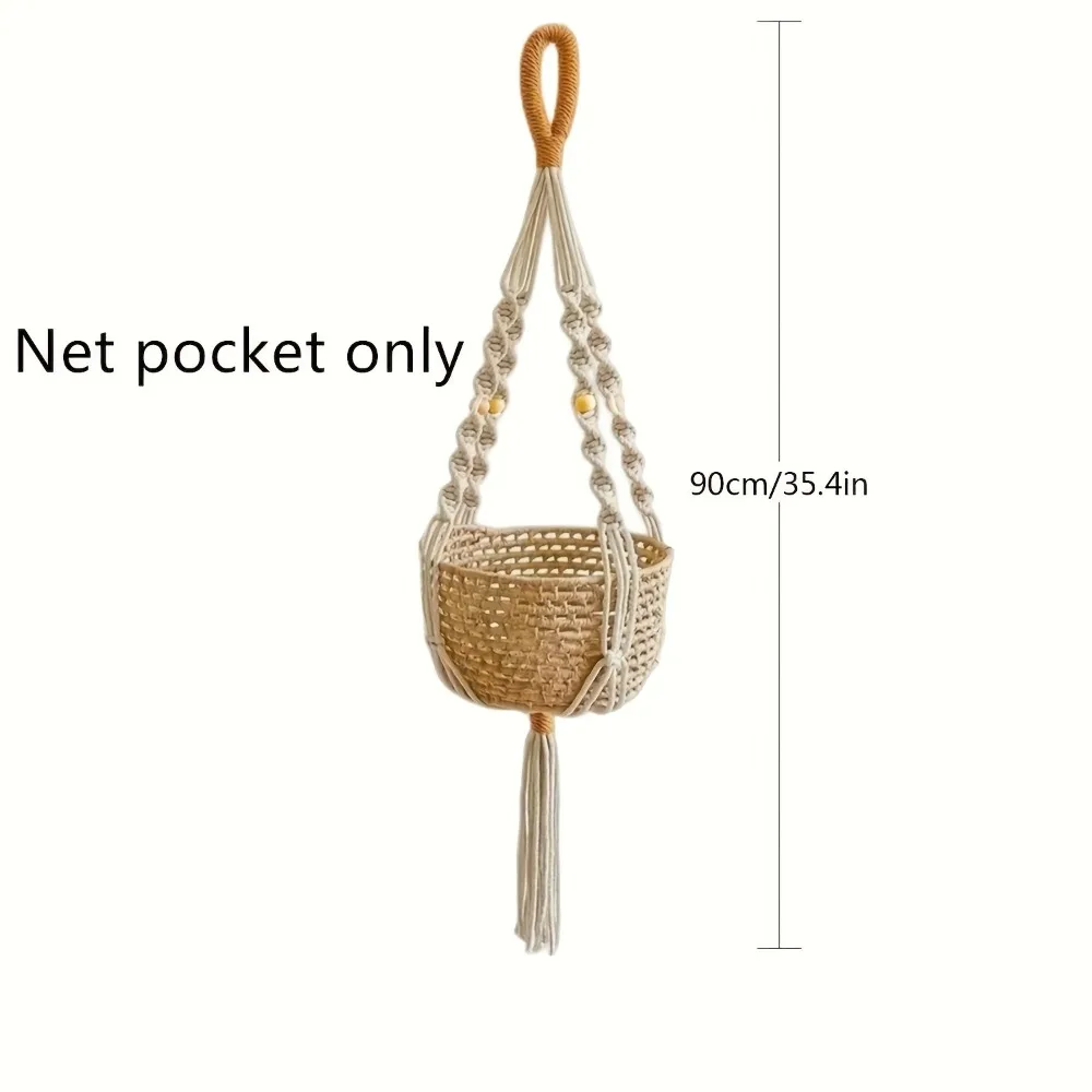 Elegant Handcrafted Macrame Plant Hanger - Boho Cotton Rope Planter Holder