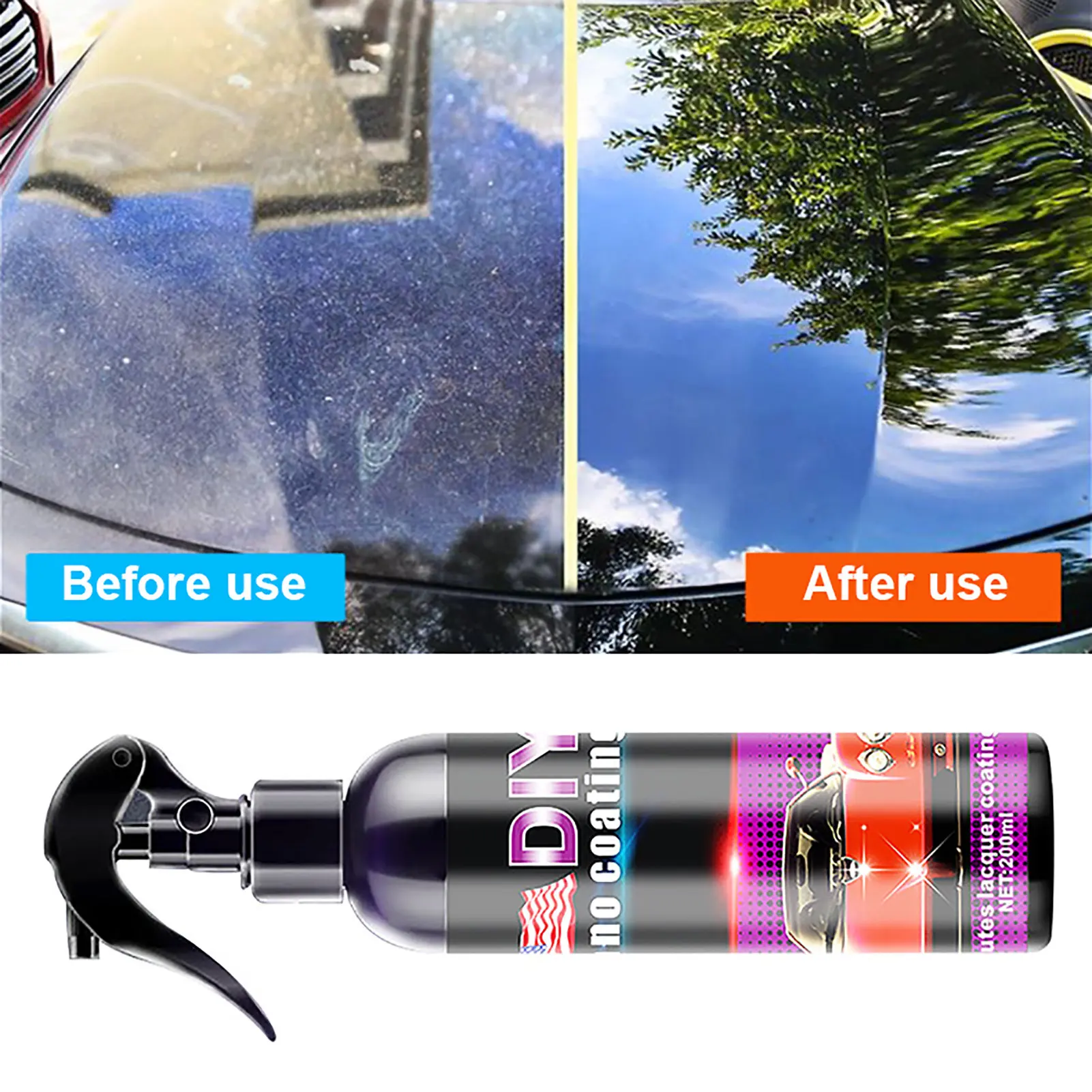 Ceramic Coating Spray 200ml Nano Coating Car Scratch Repair Spray Hand Wax Paint auto paint coating spray car scratch repair paste For Cars RVs Motorcycles Boats