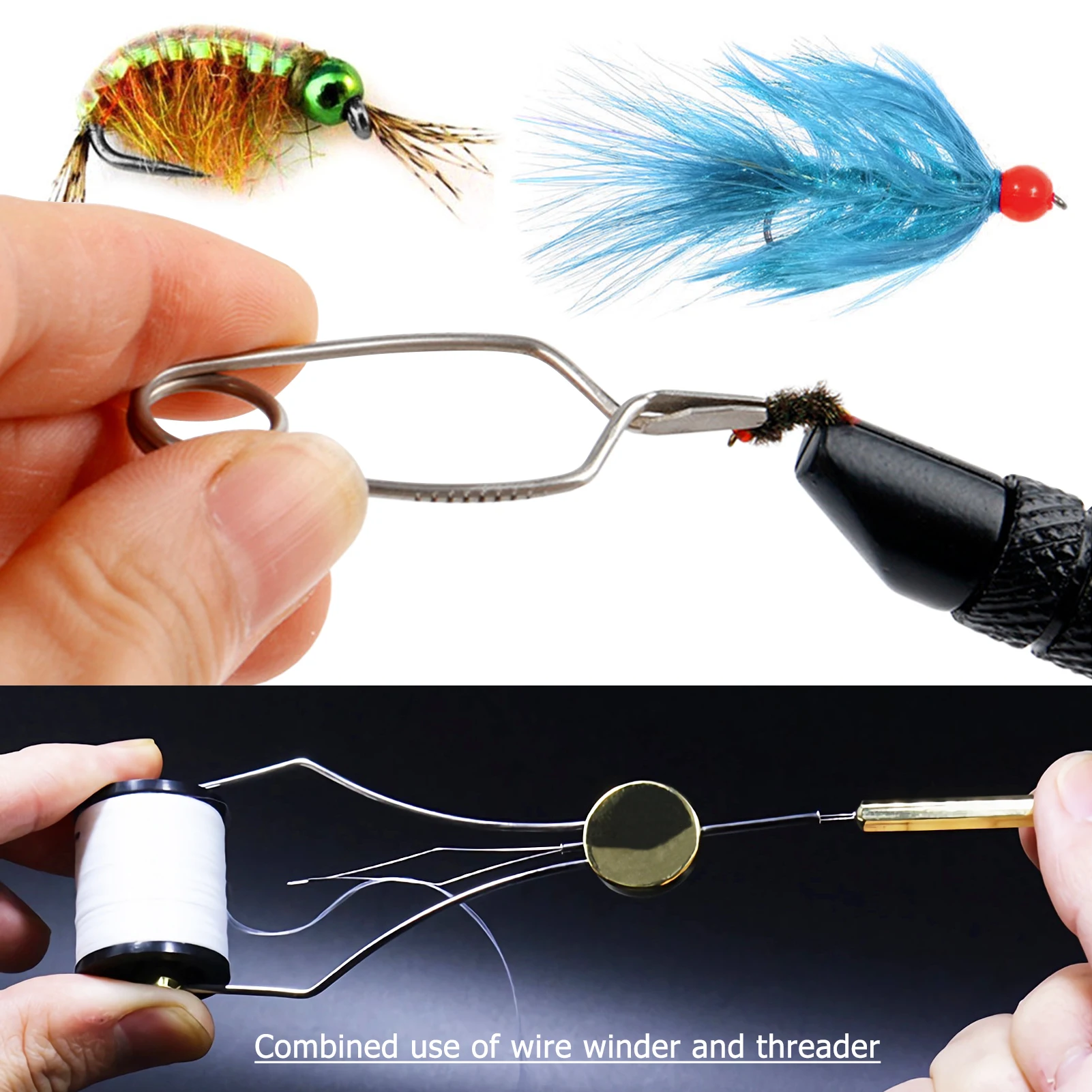 bait fish hook threader Harmony Fishing – Skirt Tool (2-Pack + 8 Silicone Skirts) Made in USA Walmart's Complete Hook, Line &
