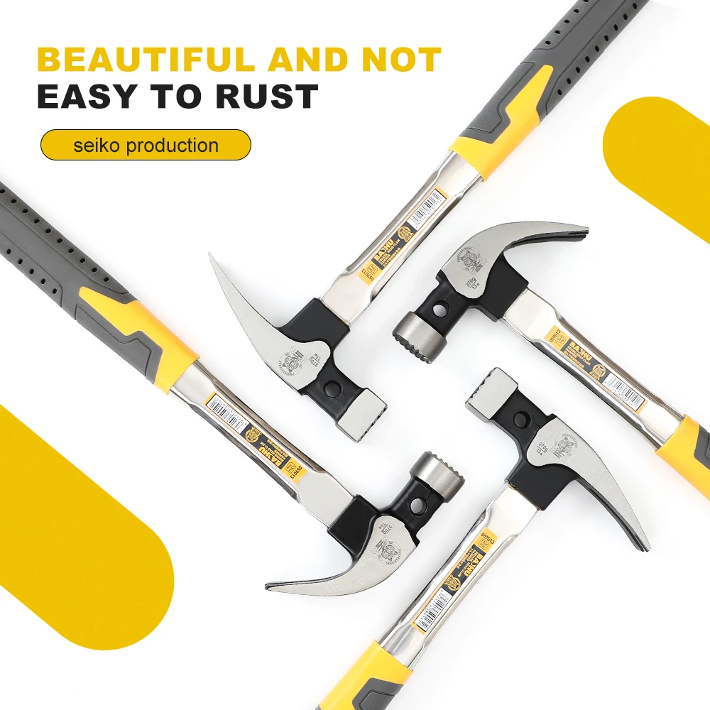 BAIHU Hammer High Carbon Steel Multifunction Non-slip Shockproof Hammer Hand Tool Magnetic Claw for Woodworking claw hammer