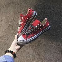 Classic High-top Rivet Distressed Canvas Shoes For Men And Women Dirty Shoes Hip-hop Vulcanized Sneakers Large Size Casual Shoes 2