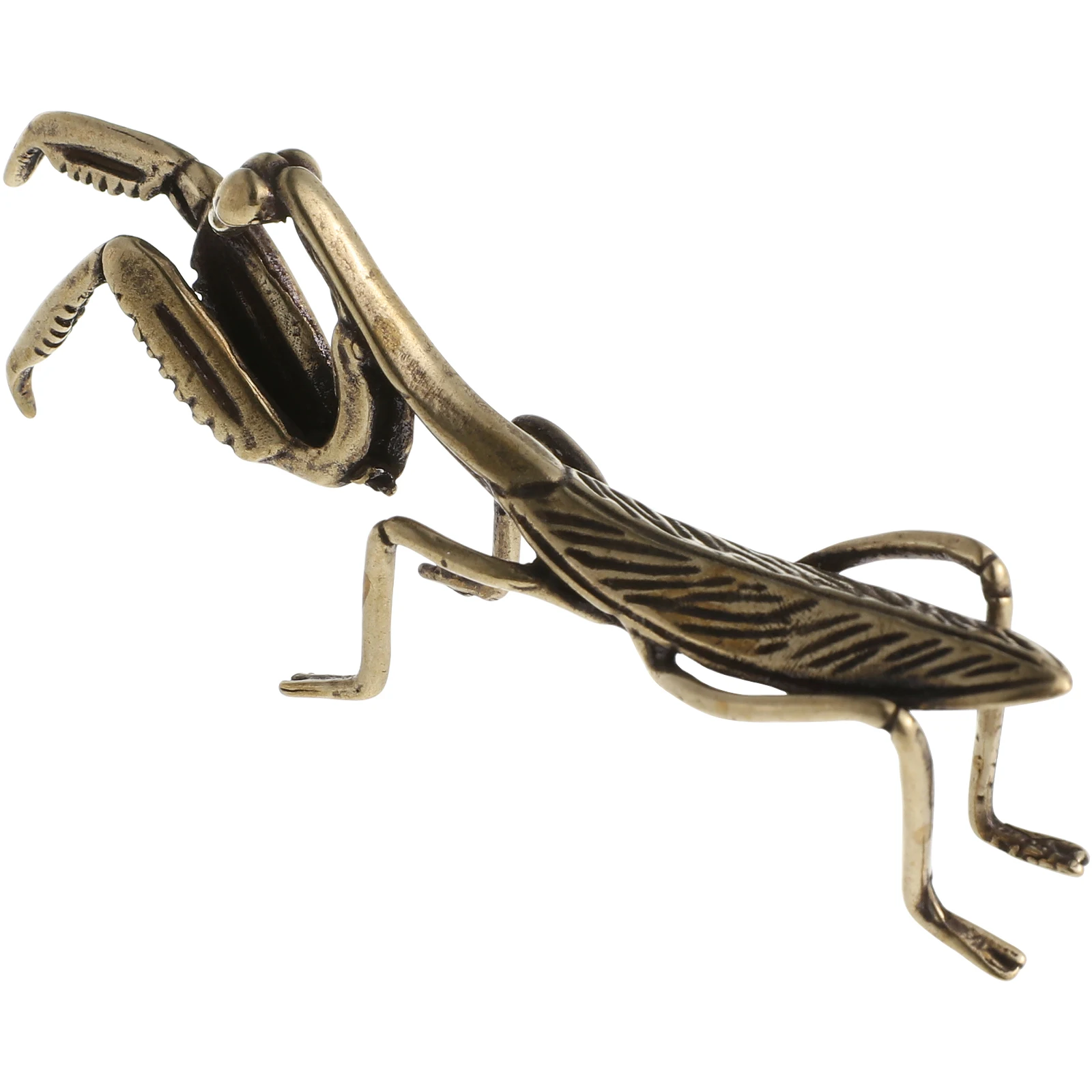 1ks malý mantis okrasa retro mosaz hmyz adornment ploše okrasa simulace mantis soch mosaz mantis socha