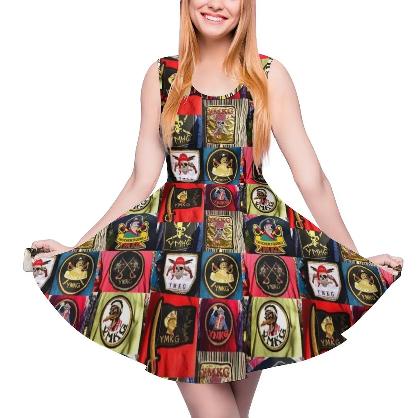 Gasparilla pirate patches Sleeveless Dress luxury woman evening dress Long dresses