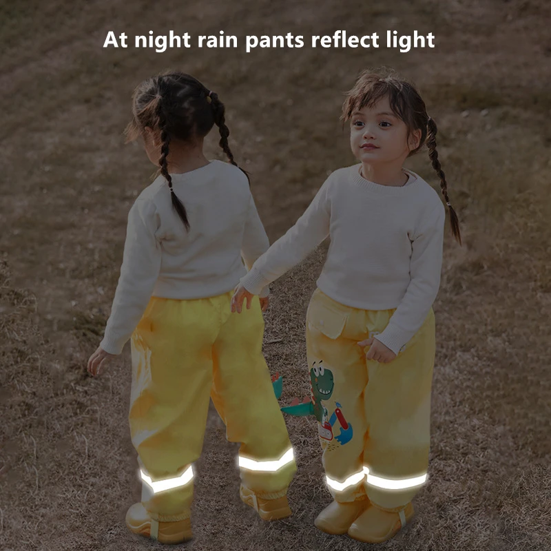 2023 New Cartoon Dinosaur Unicorn Rain Pants Boys Girls Rain Pants Baby  Waterproof Pants Fashion Children Rain-proof Pants