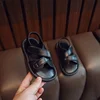2024 Summer Kids Beach Shoes Children Soft Leather Sandals Simple Style Unisex Boys Girls Casual Sport Sandals Size 22-37 2