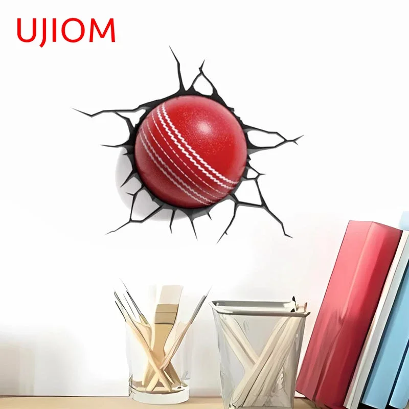 UJIOM 13cm Cricket Crack 3D Wall Stickers Waterproof Vinyl Decals Bedroom Bathroom Study Decoration Trunk Windows Dress Up