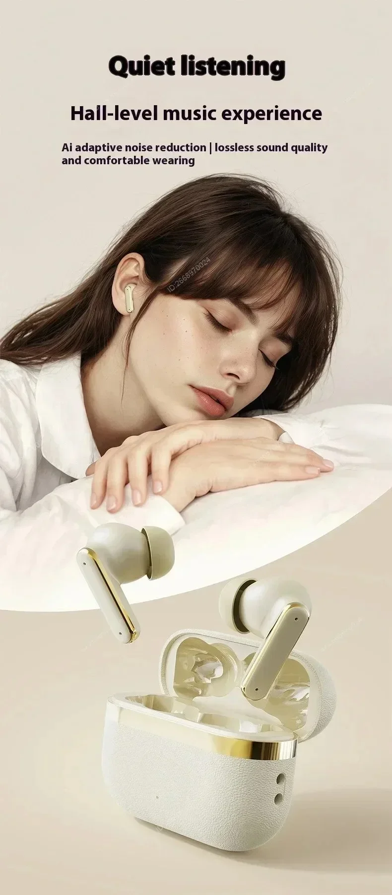 In-ear Bluetooth Earbuds With Leather Texture And Touch Control_voghion.com