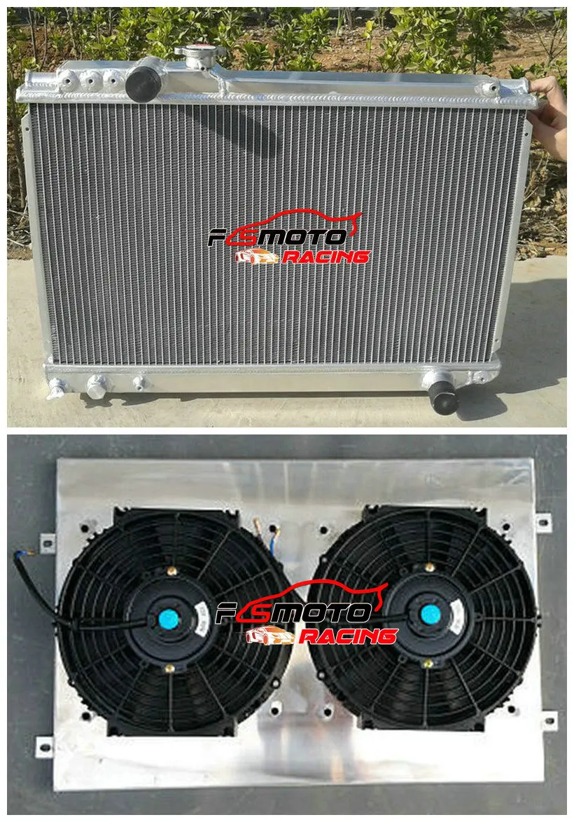 Aluminum Radiator +shroud + Fan For Toyota Supra 3.0 Turbo Mt Ma70 Mk3
