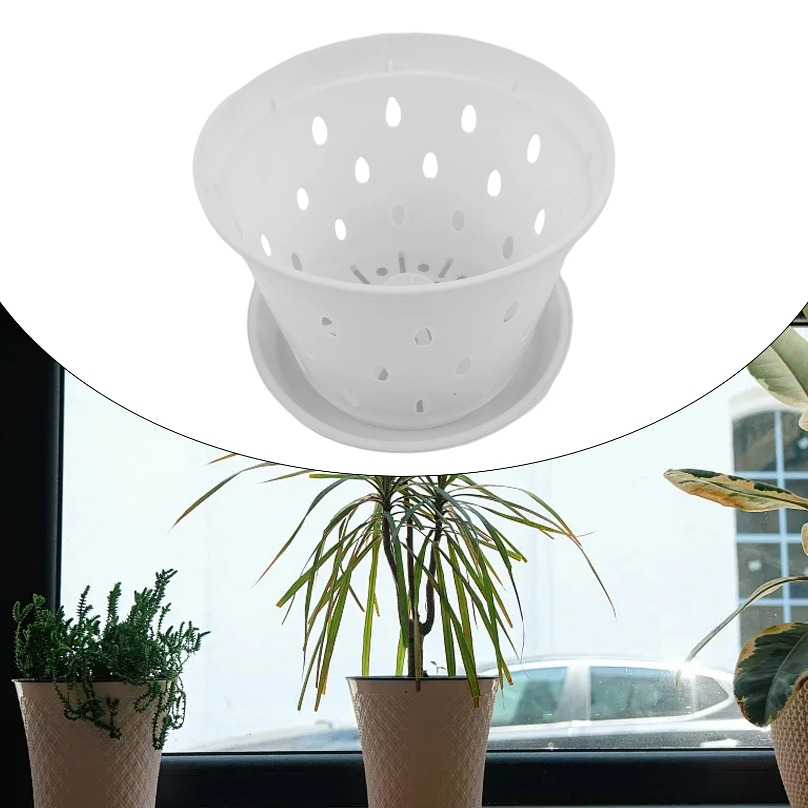 

Attachment Hot Sale Practical Orchid Pots Basket Balcony Desktop Growing Home Decor Plant Vegetable With Holes