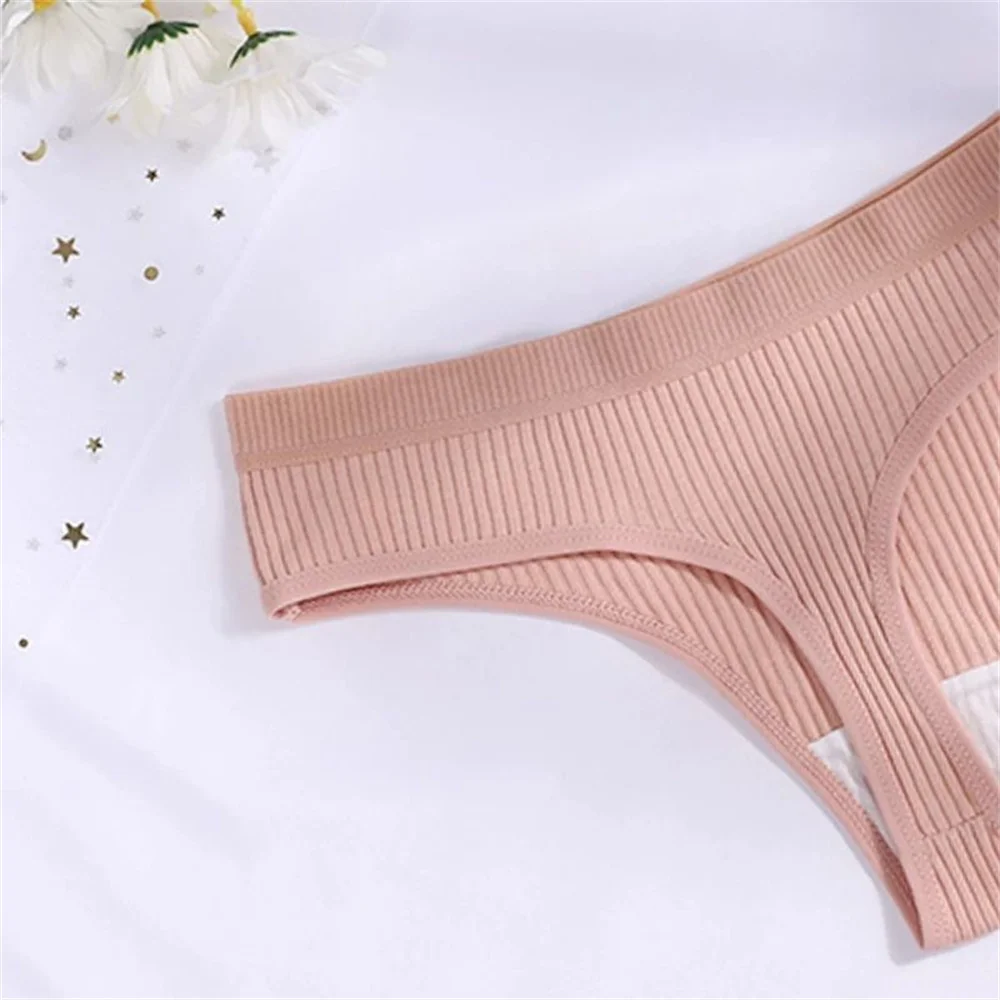 100 Cotton Underwear Women Thong Set Sexy Soft Low Waist G-String  Breathable Seamless Lingerie