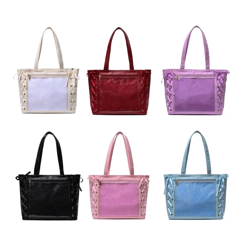 

Fashionable Ribbon Carryall Handbag Tote Neatly Store Your Electronics and More