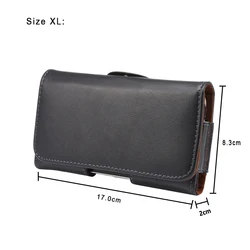 Genuine Leather Belt Clip Phone Case Men's Waist Bag Holster Pouch (XL(6.7 - 6.9 Inch))