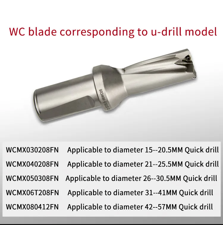 Schnelle Hochleistungs-Bohrklinge WCMT CNC-Maschinenwerkzeug Fräswerkzeuge Hartmetalleinsatz Edelstahl-Werkzeugkopf WCMX U-Bohrklinge – Detail 9