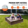 HDPE Sand Pit with 4 Corner Seating and Bottom Liner, Kids Sandbox for Outdoor Backyard, Beach, 
Park, Sandbox with Cover, 6