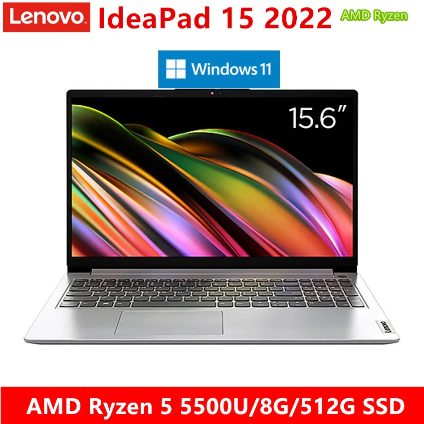 

Новый ноутбук Lenovo IdeaPad 14/15 2022 AMD Ryzen 5 5500U 8 ГБ 512 ГБ SSD 15,6 дюймов Windows 11 с металлической подсветкой по низкой цене