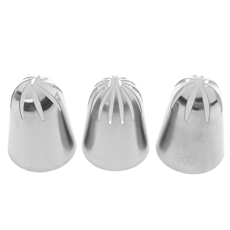 3pcs Metal Cream Nozzles Icing Piping Set DIY Dessert Pastry Tips Baking Accessories Cupcake Decor
