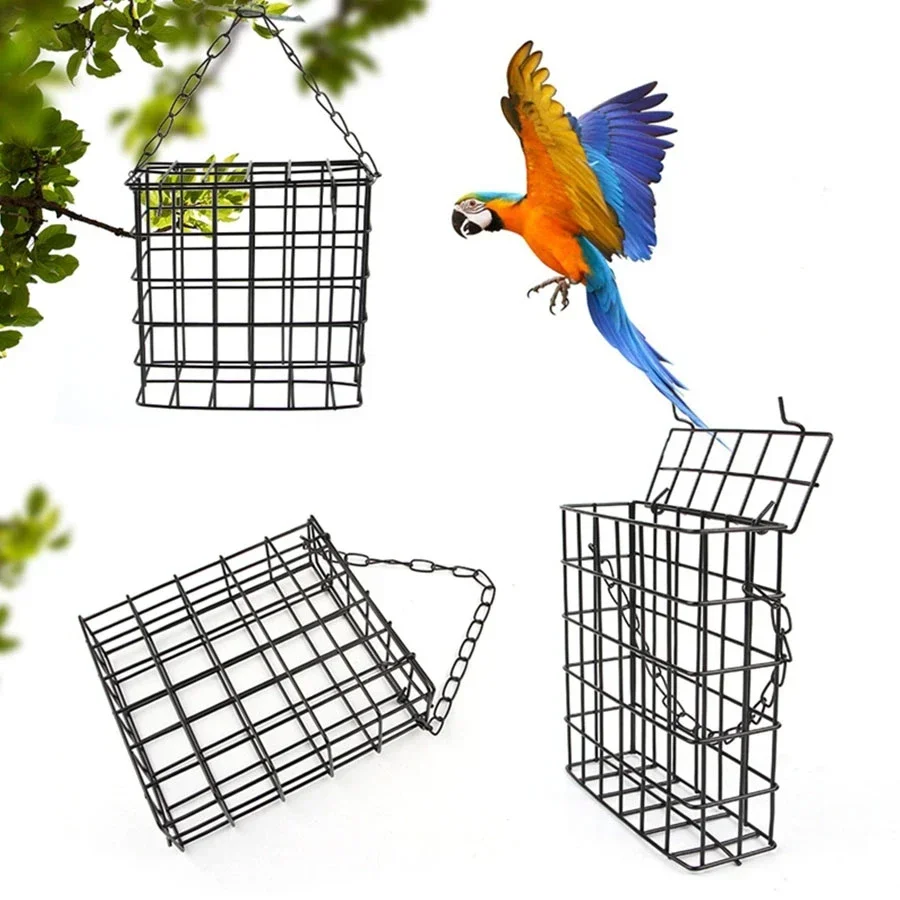 Bird Feeder square wire mesh with chain hanging 1pc