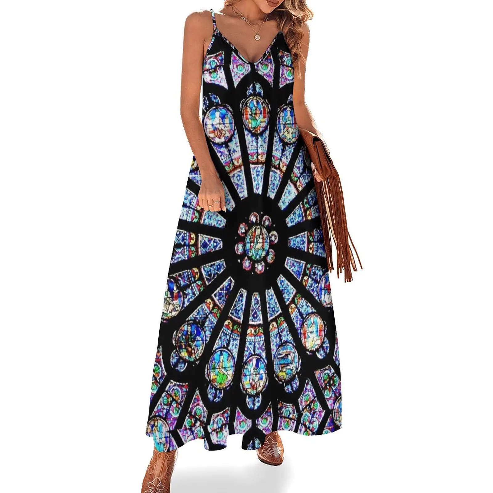 

Cathedral Stained Glass Sleeveless Dress long sleeve dresses Female clothing