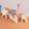 1:12 Dollhouse Miniature Item Coffee Table End Table Tea Chair Dessertion Furniture Kitchen Model DIY Life Scene Decorative Toy 2
