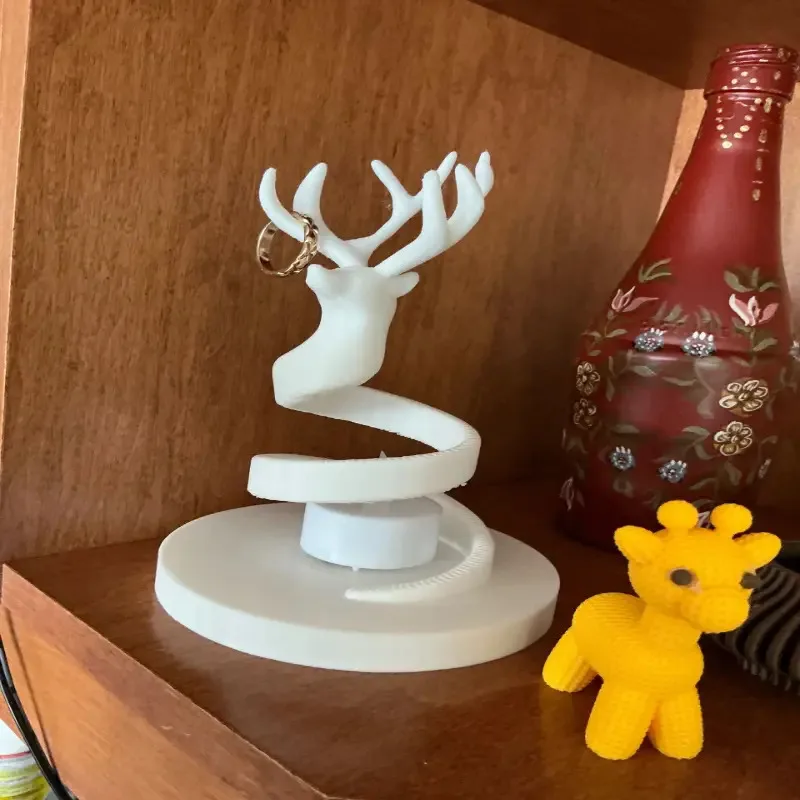 Charming Spiral Elegant Reindeer Decoration - Can Be Used as a Small Candlestick & Jewelry Organizer