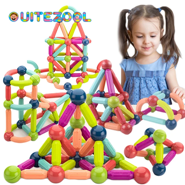36-152 Pcs Big Size Magnetic Stick Building Blocks game magnets children Set Kids Magnets for children Magnetic Toy Bricks 1