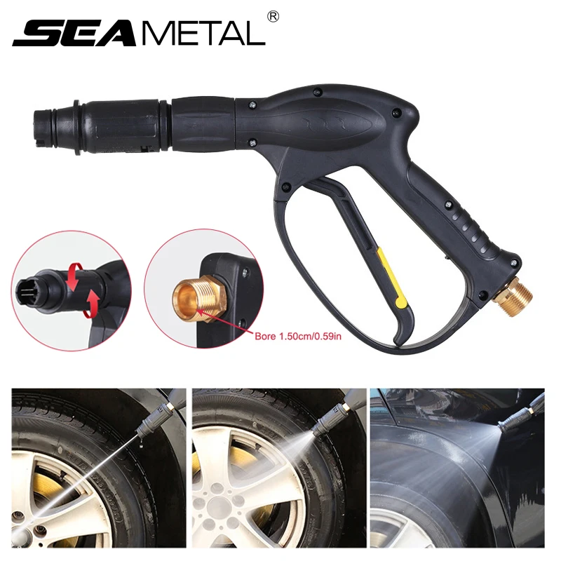 High Pressure Car Wash Water Gun Swivel Adjustable Nozzle Car Detailing Washing Foam Sprayer Trigger Handle Washer Gun